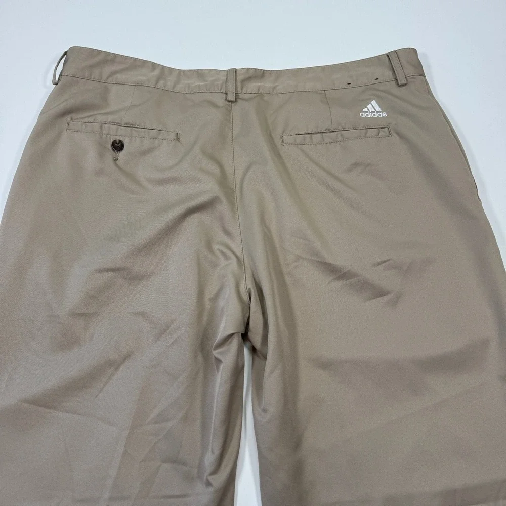 Adidas Climalite Golf Pants Mens 36x30 Khaki Pleated Lightweight Performance